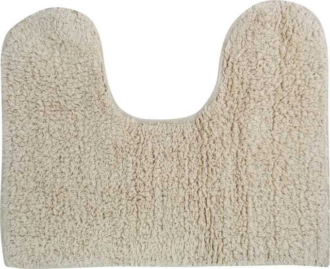 MSV WC/Badkamerkleed/badmat - voor op de vloer - creme wit - 45 x 35 cm - polyester/katoen