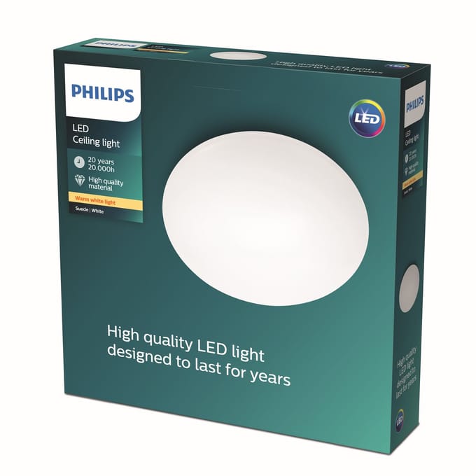Philips Suede plafonnière - warmwit licht - 38cm