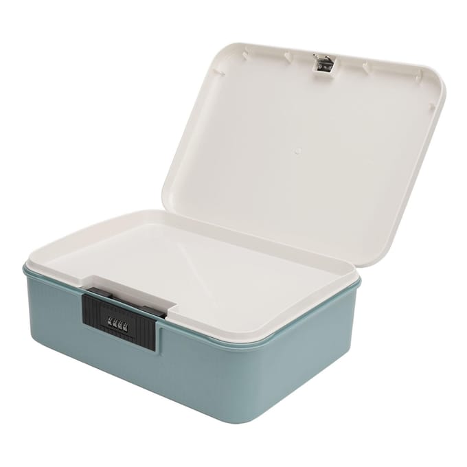 Wachtwoord Opbergdoos 16L Capaciteit Compartimentontwerp Archiefopbergkoffer Documentorganizer met blauw