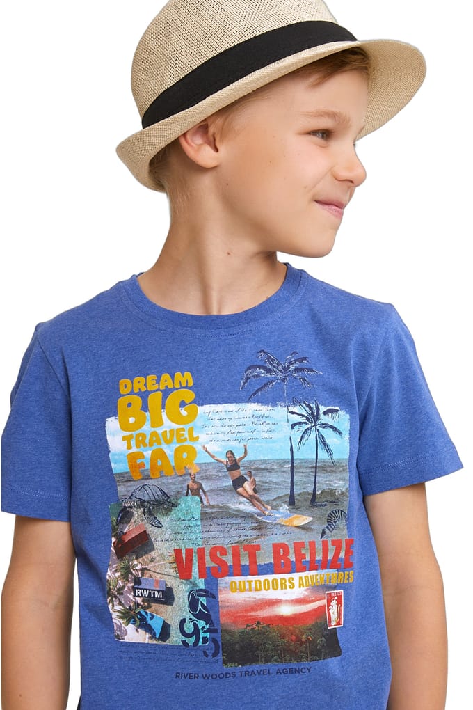 River Woods Normal Fit Basic T-shirt Short Sleeves Hamptons Blue Mix Größe: 6 | T-Shirts Outlet | kids | Blau