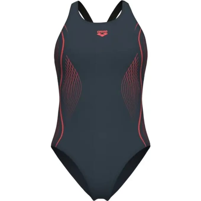 Dames zwempak uit 1 stuk Arena Grid V Back Graphic