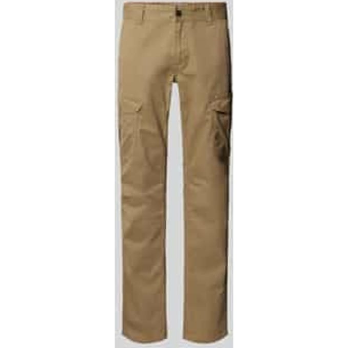 Slim fit cargobroek met logostitching