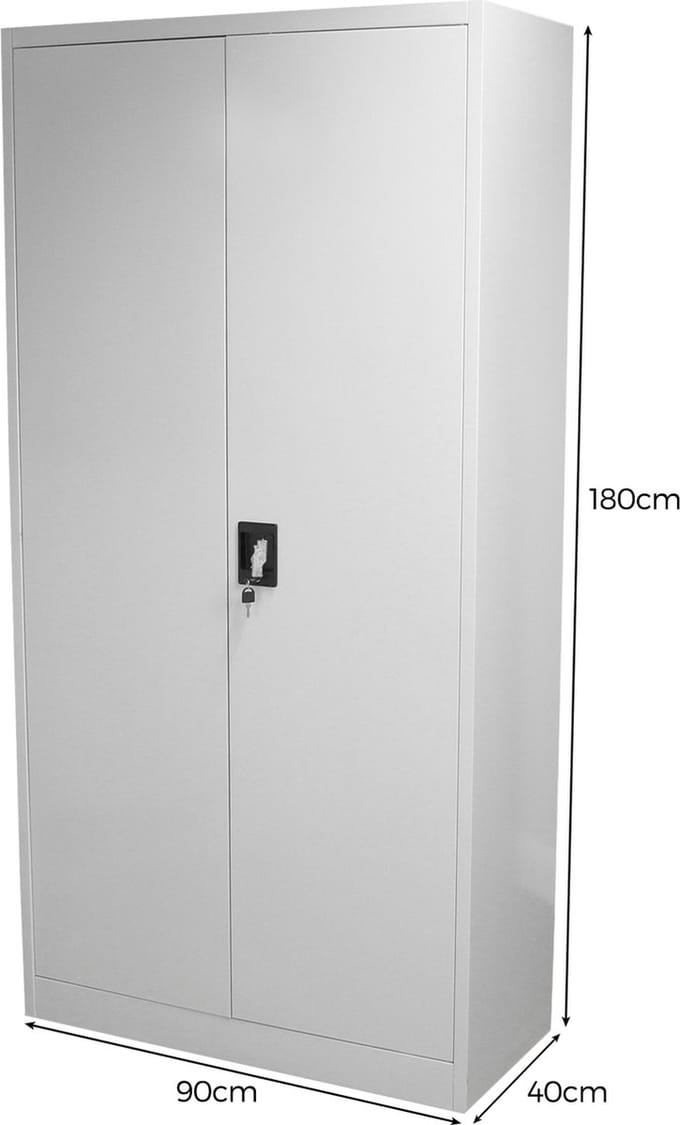 Archiefkast - lichtgrijs - 90x40x180cm - 4 verstelbare planken