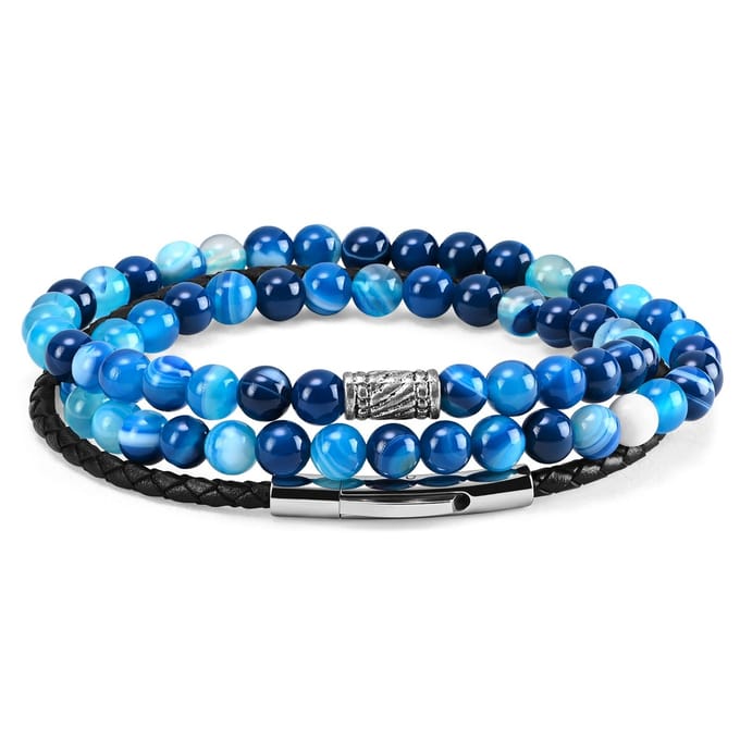Ranchi Blauwe Stenen Armbandset
