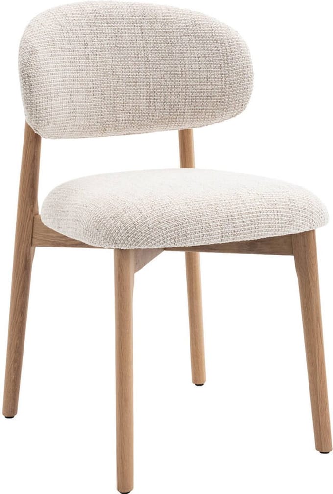 Goossens Eetkamerstoel Bessy - Zonder Armleuning - Stof - Beige