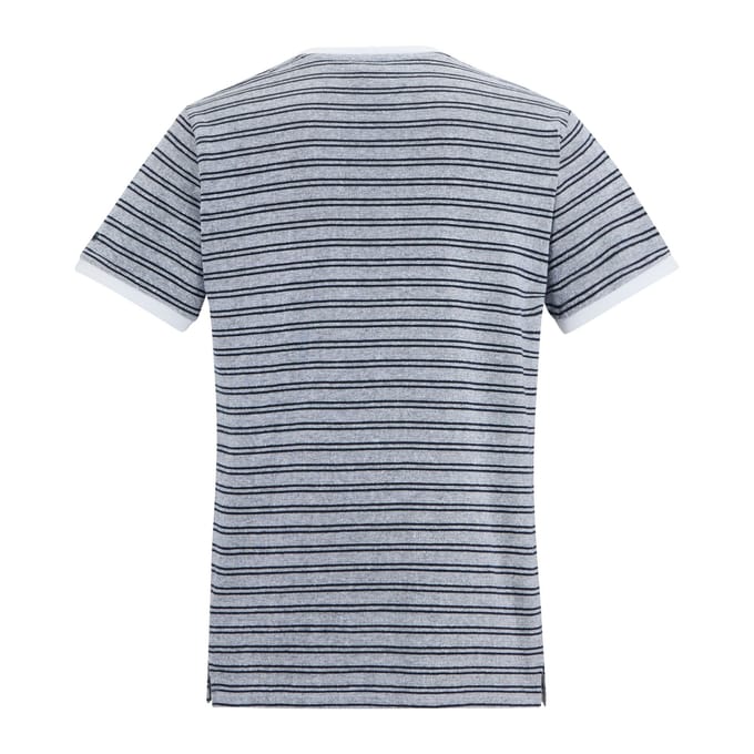 Regatta Heren Benlin Gestreept T-Shirt (Wit, Marine)