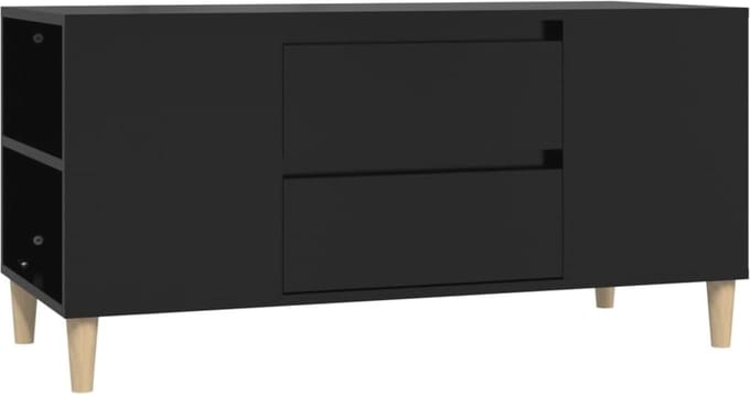 Zwart TV-kast van multiplex - 102 x 44,5 x 50 cm