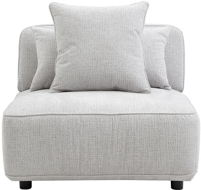 Vente-unique Fauteuil in lichtgrijze chenillestof LELACO