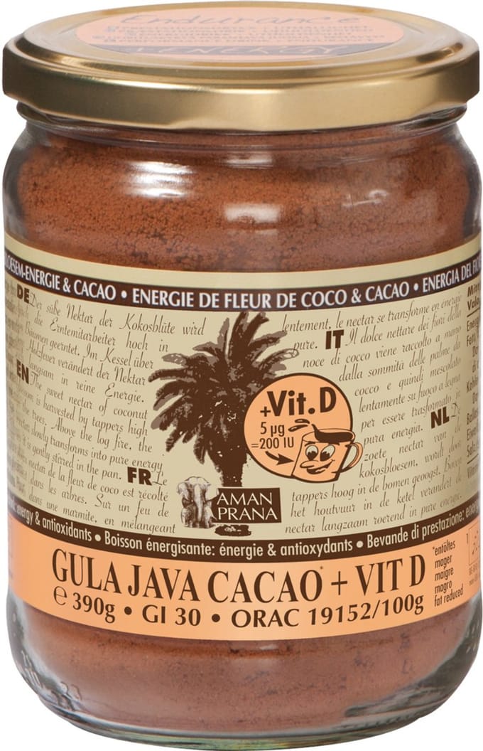 Amanprana Gula java cacao + vitamine D bio 390 Gram