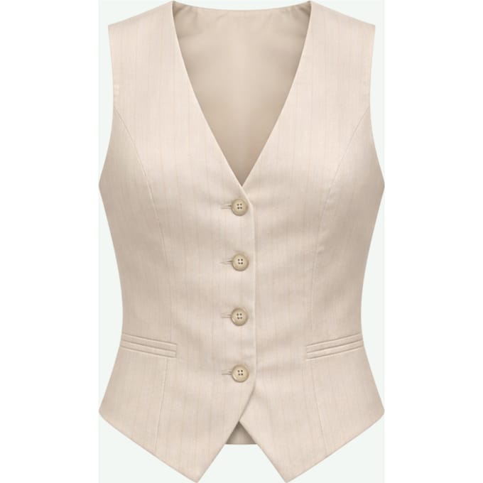 grijs vest vrouw licht beige
