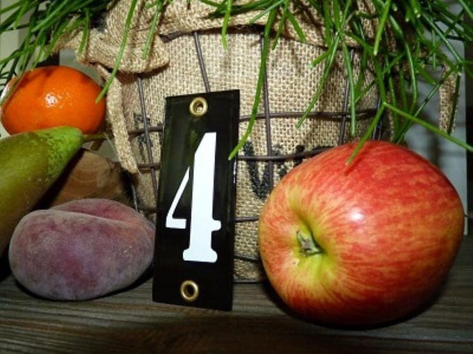 Emaille huisnummer zwart 4x10 nummer '4'