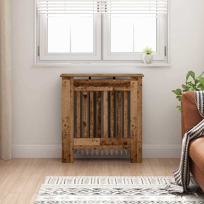 Radiatorafdekking Vintage Houtlook 78 x 19 x 81,5 cm Bewerkt Hout