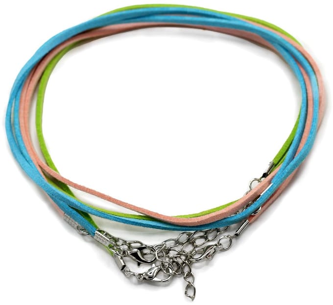 Packs Faux Suede Pendant Cords - 2.5mm x 55cm - Assorted (10 colours)