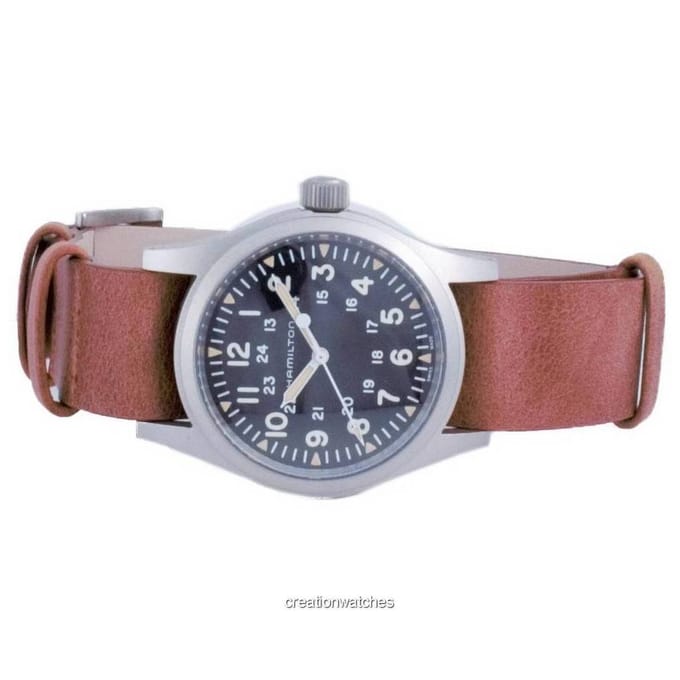 Hamilton Khaki Field Zwarte Wijzerplaat Mechanisch H69439531 Herenhorloge black