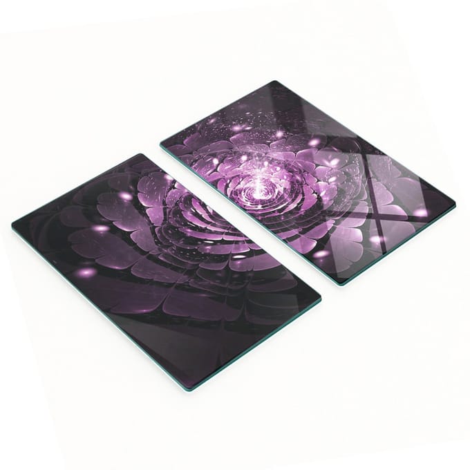 Keukenplanken van gehard glas met abstracte rozenafbeeldingen, 2x30x52 cm