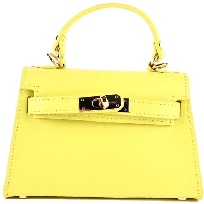 Giuliano lederen handtas Louna - Made in Italy - Geel