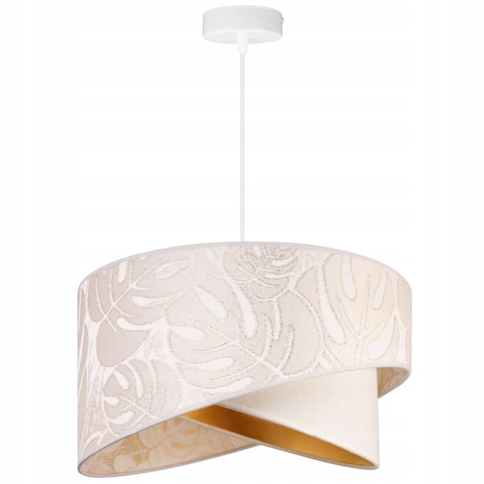Light Home Werona 2407/LK/B – Hanglamp – Lampenkap 45 cm – Schuin – Crème – Wit Frame – E27 Fitting – Modern Design