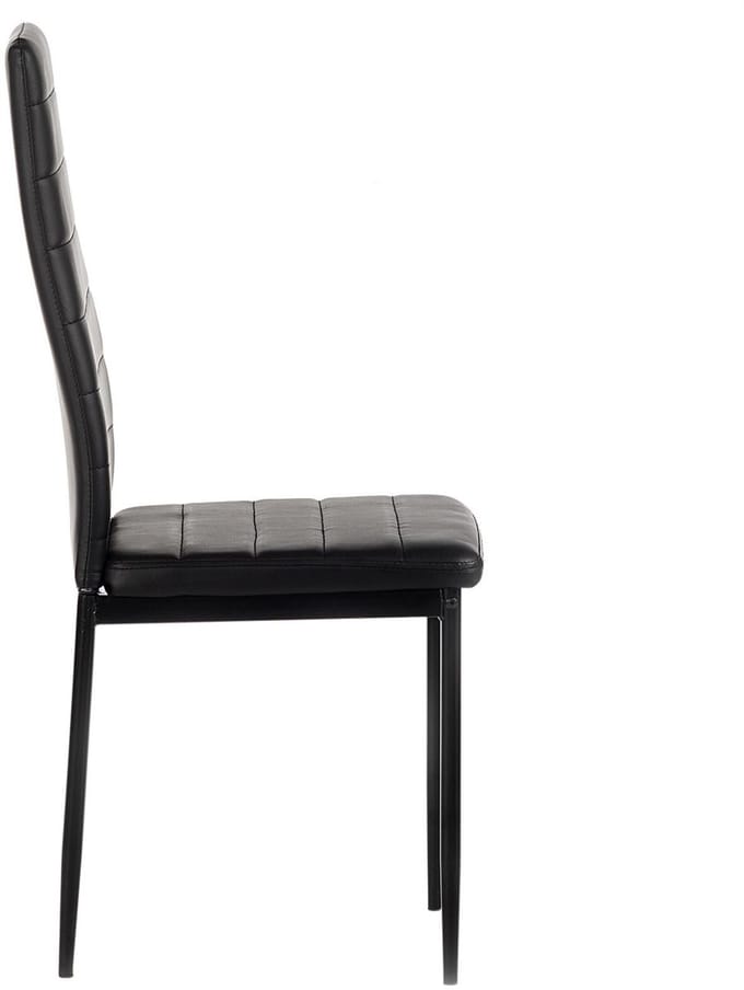 Eetkamerstoelen NATHALIE, set van 4 - Zwart/Zwart