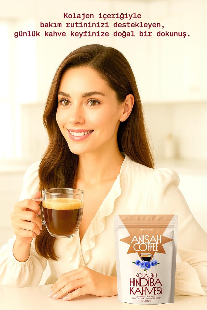 Anisah Koffie Collageen Cichorei Koffie 150 gr - Bron van Eiwitten, Vezels 1 PC