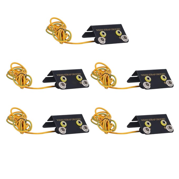 5 Stuks Polsband Aardingsbus Connector ESD Aardingssysteem L-vormig Antistatisch black