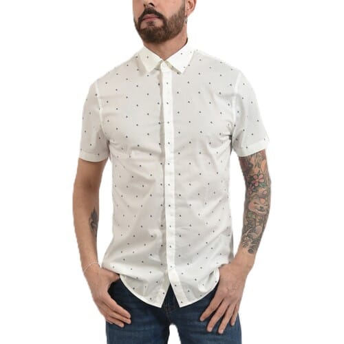 Overhemd Korte Mouw Armani Exchange Slim fit shirt met logo-patroon