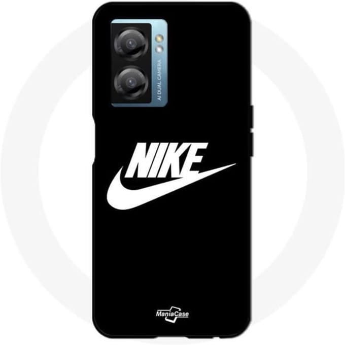 Coque - Maniacase - Realme V23 - Nike logo blanc - Silicone - Souple noir