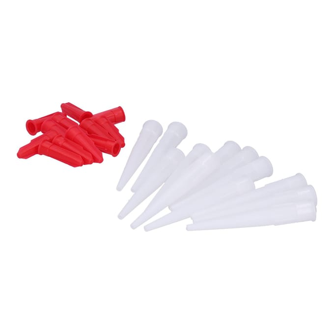 12 Stuks Kitspuitmonden ABS Lijmtips Vervanging met Dop Afdichtmiddel Lijm Accessoires white