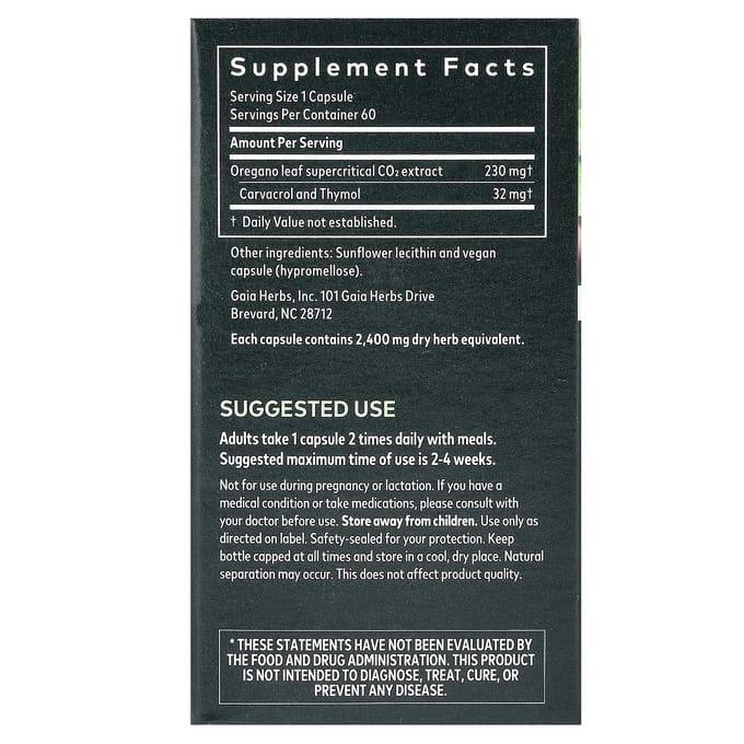 Oregano Olie, Vegan Vloeibare Fyto-Caps 60 Tabletten