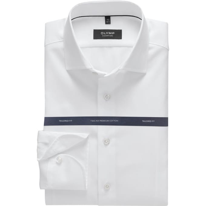 OLYMP Signature Overhemd, Tailored Fit, Signature Kent, Wit