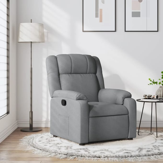 vidaXL - Relaxfauteuil - lichtgrijze - stof