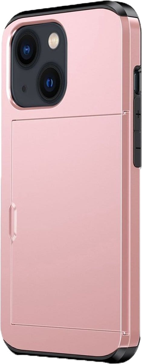 Hoesje geschikt voor iPhone 16 Pro Max - Backcover - Hardcase - Pasjeshouder - Portemonnee - Shockproof - TPU - Rose Goud