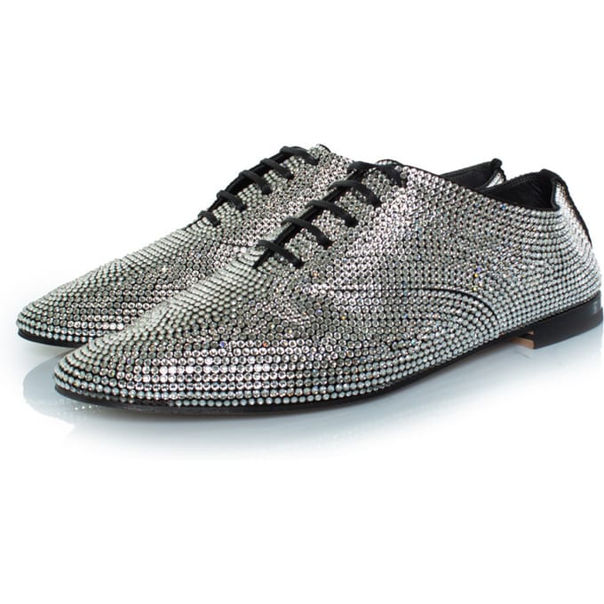 Saint Laurent veterschoen met strass steentjes