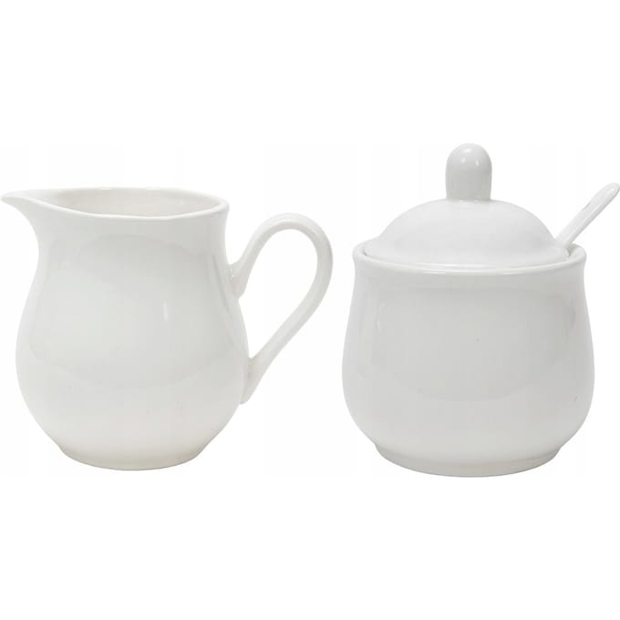 Sucrier Et Pot À Lait 280 Ml Ensemble En Porcelaine Blanche