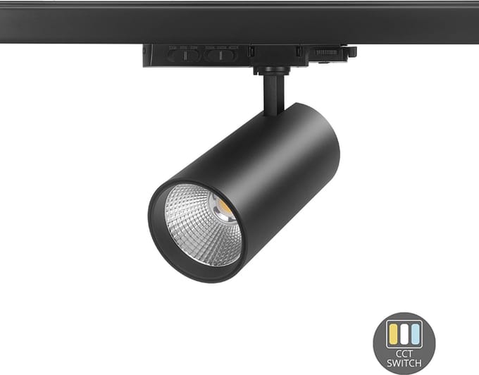 3-Fase Railspot | Rosalin | 10W-20W-30W | Zwart | Dimbaar | CCT-Switch