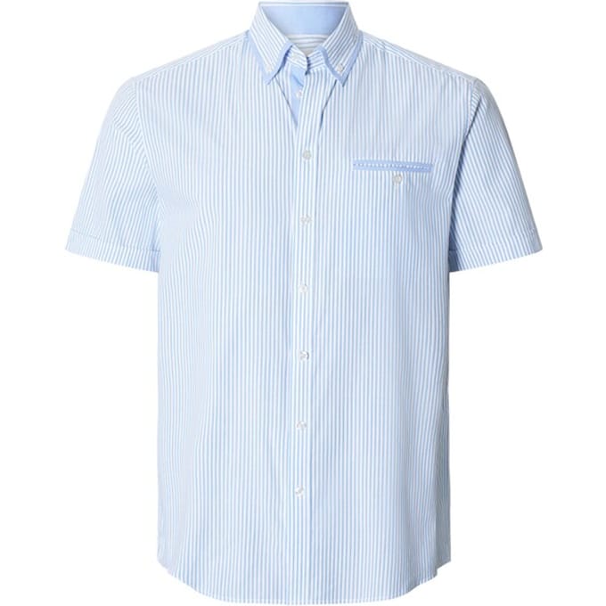 Babista herren Overhemd Met Korte Mouwen - 45/46 - lichtblauw - Plus Size