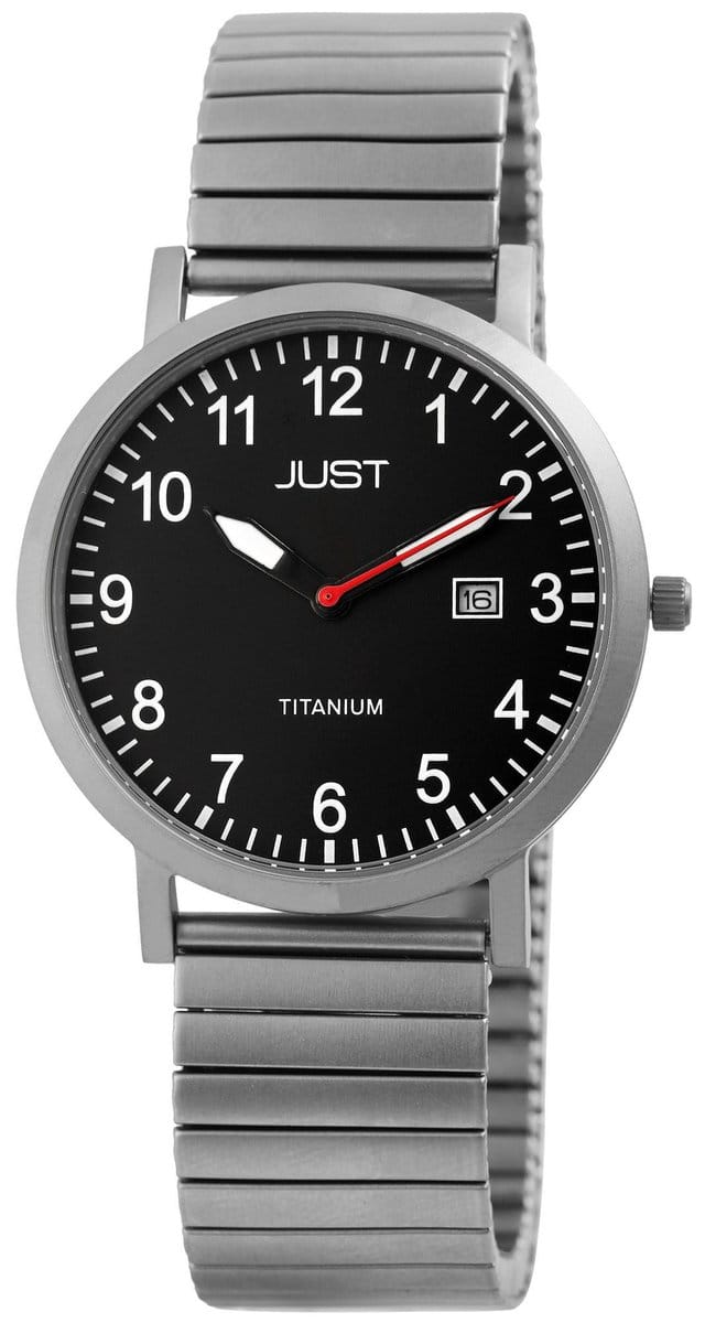 JUST Herenhorloge titanium Luke, datumweergave