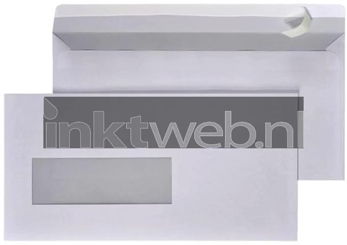 Envelop Hermes EA5/6 110x220mm venster 4x11links zelfklevend 500 stuks