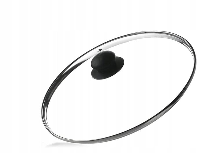 Tadar Glazen Pan Deksel 14 cm met Metalen Rand en Ontluchting