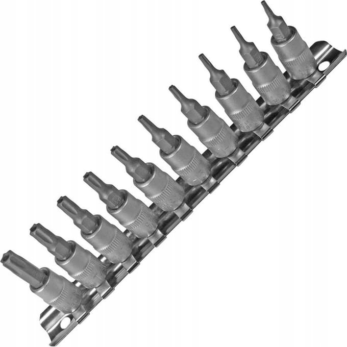Torx Bitdoppen met Gat T7-T40, 10 Stuks
