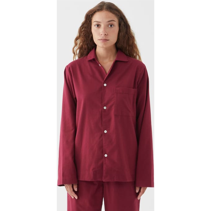 Tekla Unisex Flannel, Pyjamas Shirt Beyond Red Größe: S | Nachtwäsche Outlet | Unisex | Rot
