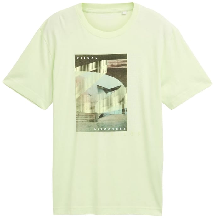 Tom Tailor - T-shirt - Maat S - Mannen - Geel - katoen