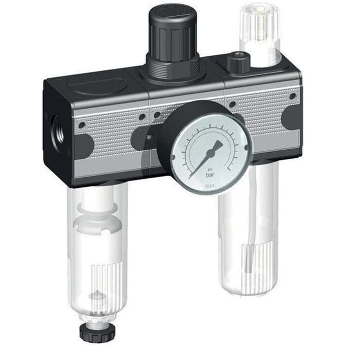 FRL 3-Delig G3/8'' 1200l/min 0.5-10.0bar/7-145psi Auto Polycarbonaat Multifix 1