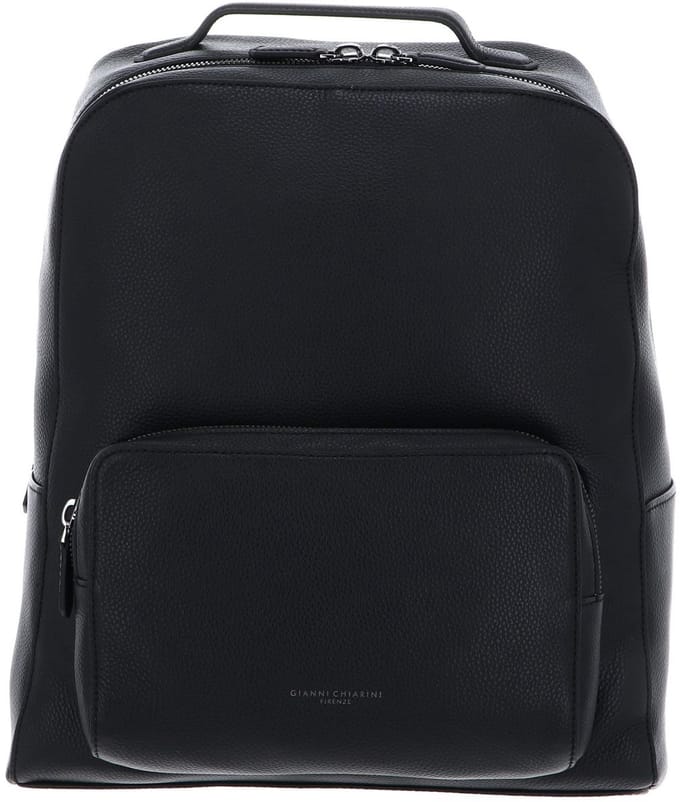 GIANNI CHIARINI Leren Rugzak met laptopvak Florence Backpack Nero Zwart