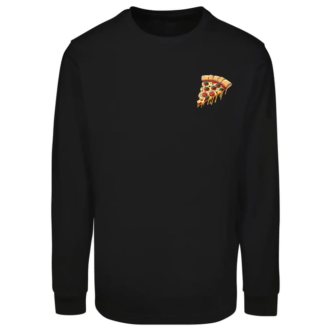 Sweatshirt met ribbelsmanchetten Merchcode Pizza Comic