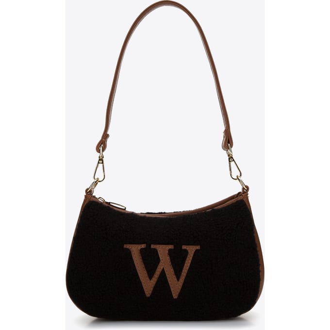 Wittchen Dames Baguette Handtas met Kunstbont Klein Zwart en Bruin Kunstleer