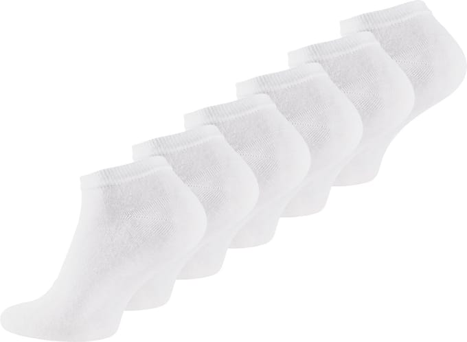 BAMBOE Enkelsokken Heren, Sneakersokken, Unisex, 6 paar - Wit 35/40