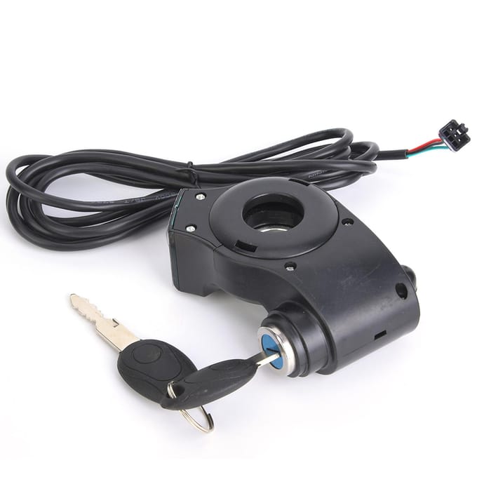 Elektrische Fiets Twist Stuurhandvat Digitale Batterijspanning Display Schakelaar Vermogen met Sleutelslot black