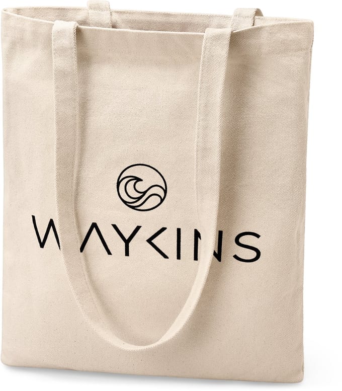 Waykins - Kleine witte katoenen tote bag
