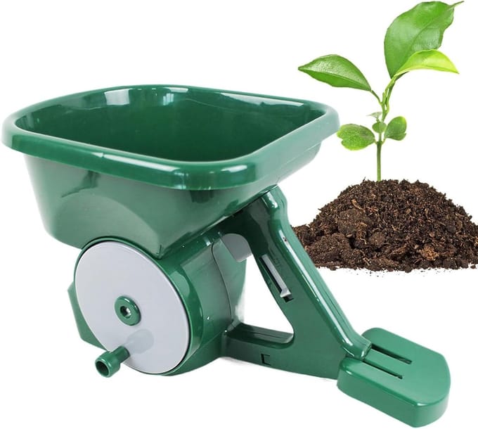 Strooier Handmatig - Zaadstrooier Compoststrooier - Gras Onderhoud - Ergonomisch Ontwerp - 3L Capaciteit - Groen