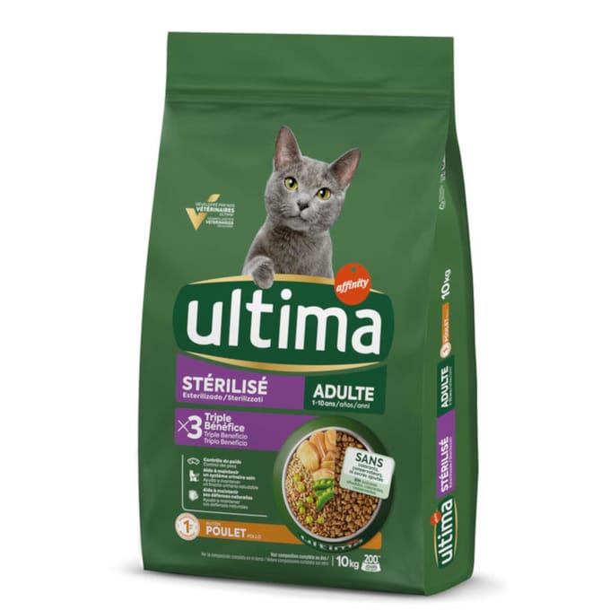 2x10kg Ultima Cat Sterilized Kip & Gerst Kattenvoer
